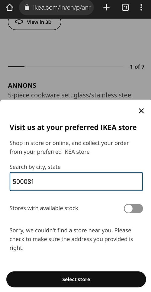 Stock availability IKEA