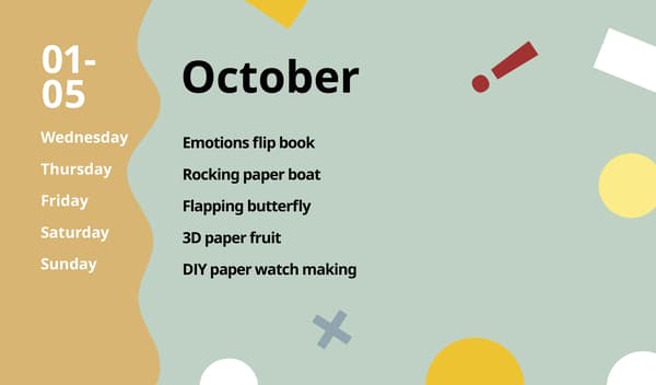 1st to 5th October