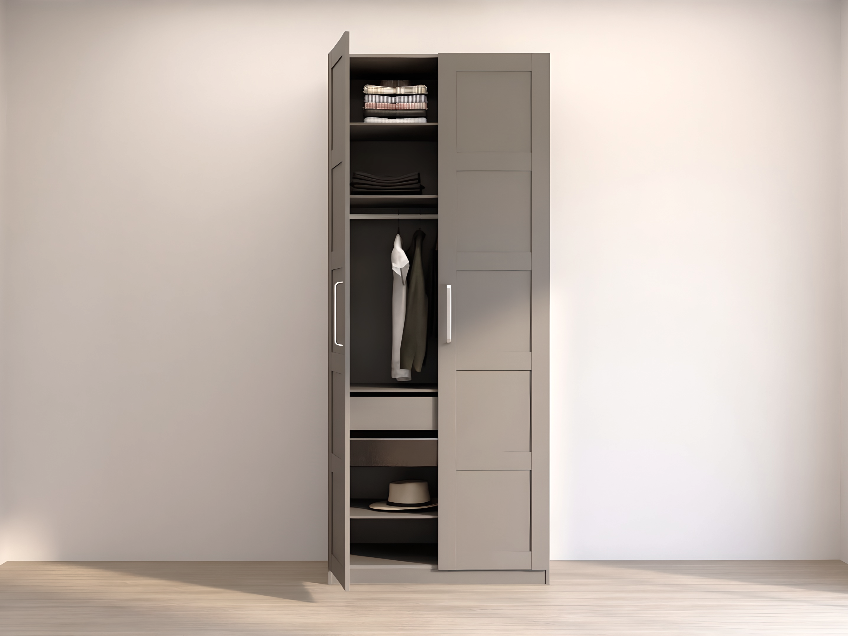 2 door wardrobe with handles