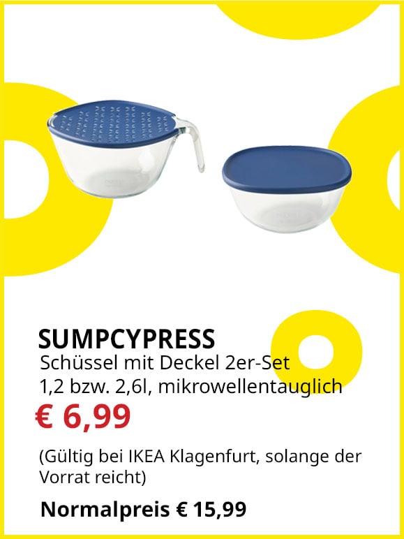 2-teiliges Schüssel-Set Sumpcypress, mit Deckel, 1,3 und 2,6l, statt € 15,99 um € 6,99.