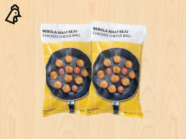 2 X Frozen Chicken Cheese Ball, 1 kg in wood backgorund