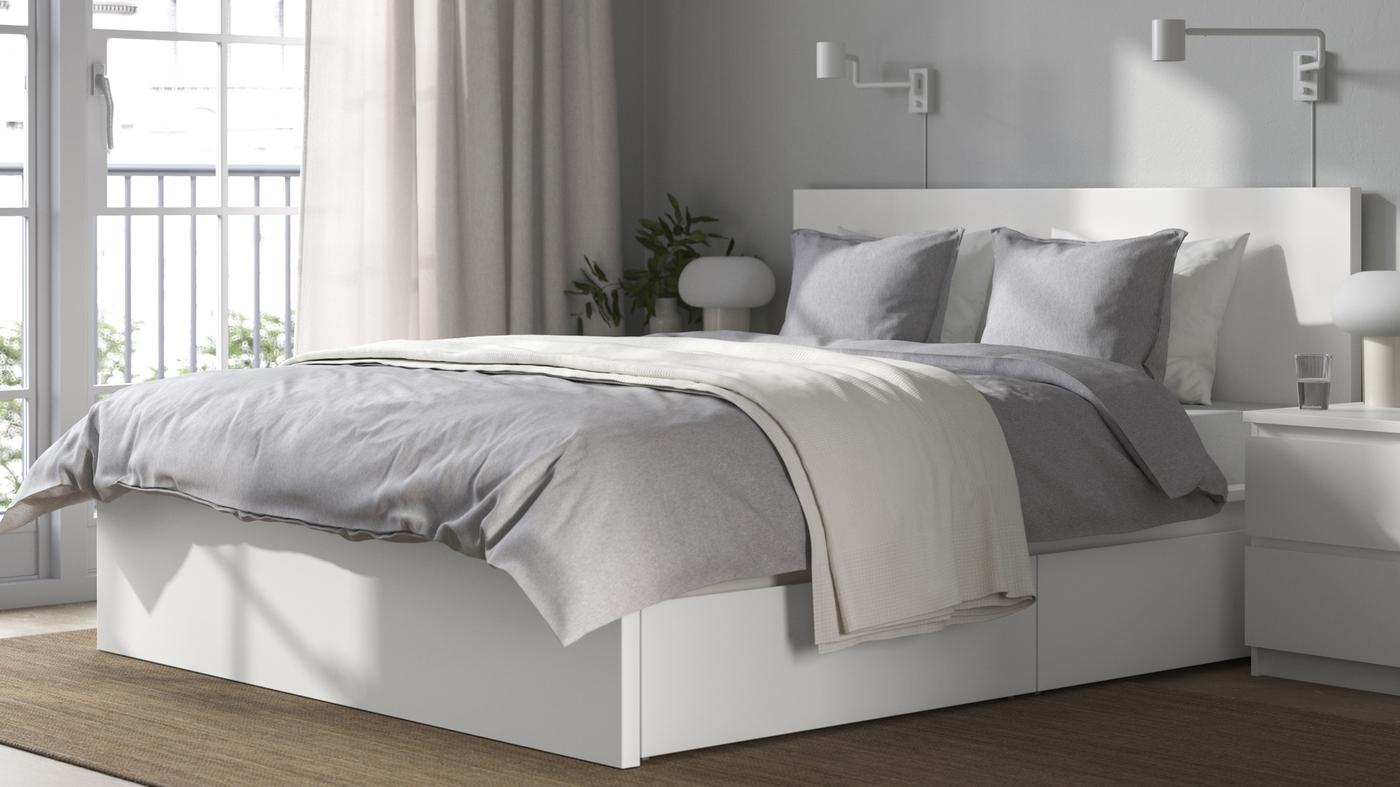 20% korting op alle witte MALM-bedframes en bedlades