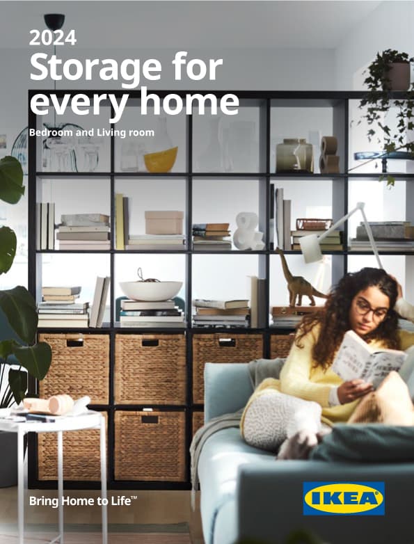 2024 bedroom and living room storage brochure, front page.