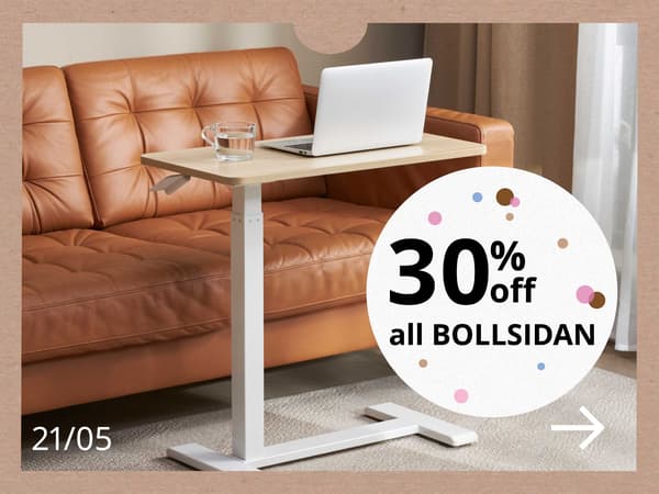 21 May: 30% off all BOLLSIDAN
