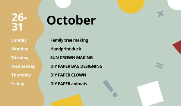 26th to 31st October