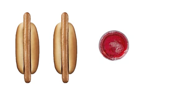 2x bezmasý hotdog a bezedný nápoj