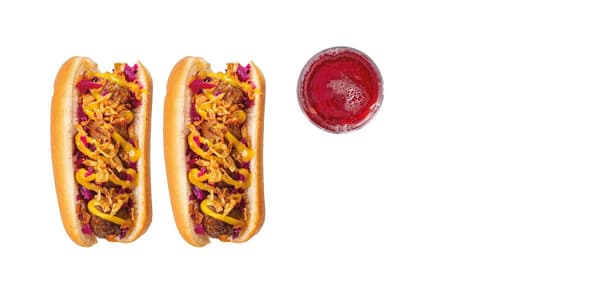 2x hot dog s masovými kuličkami + nápoj