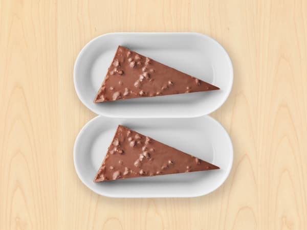 2x Swedish Crunchy Almond Chocolate cake banner with wood backgound