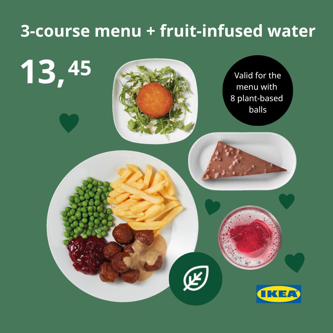 3-course menu + fruit-infused water 