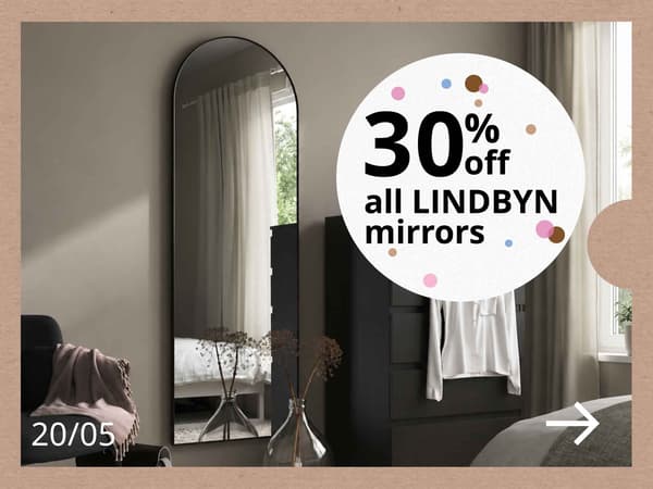 30% off all LINDBYN mirrors