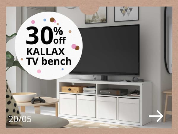 30% off KALLAX TV bench