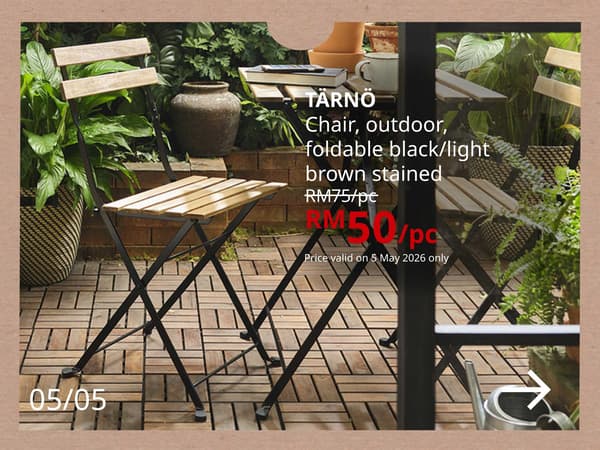 30% off TÄRNÖ foldable outdoor chair 001.651.28