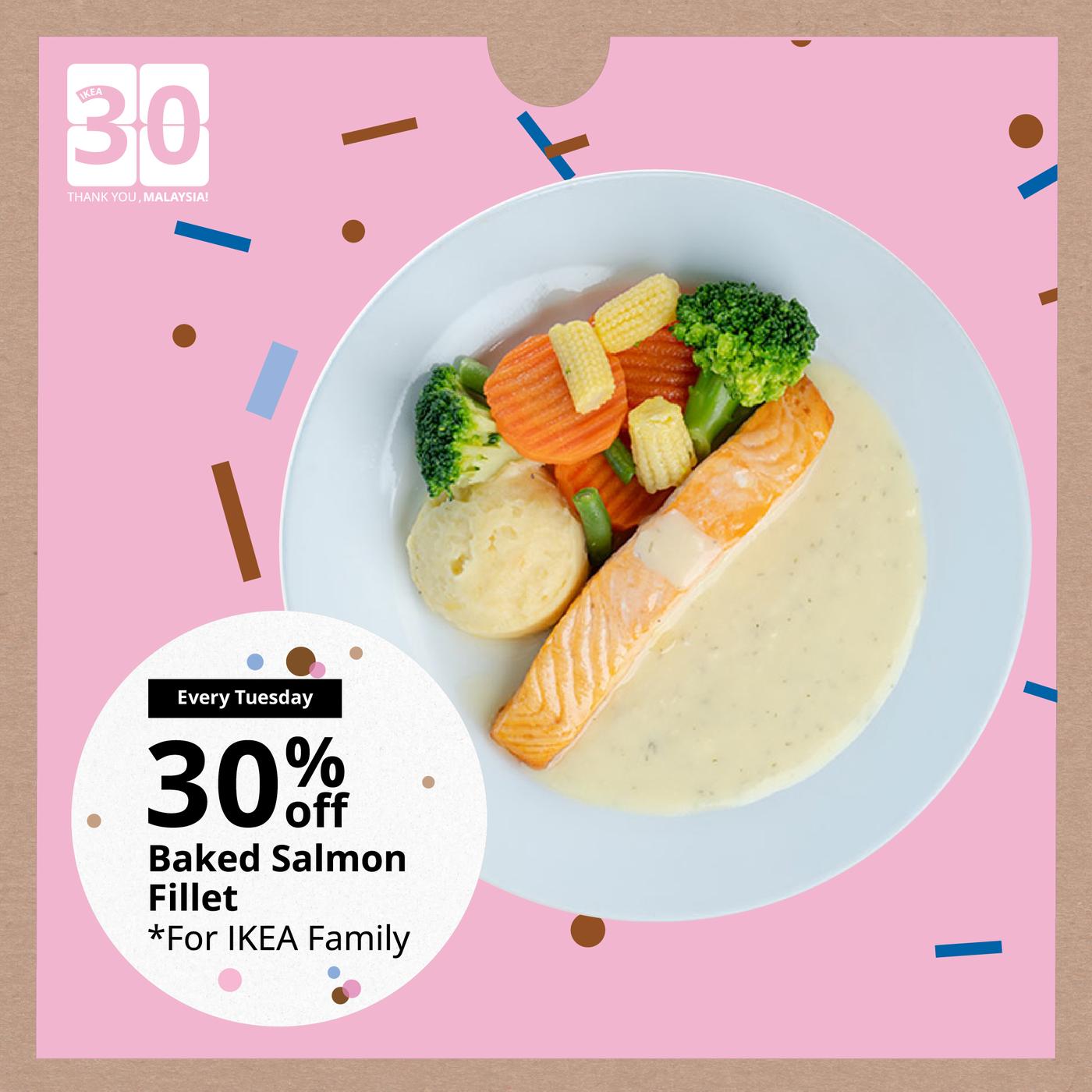 30% on Salmon Fillet on every Tuesday in August