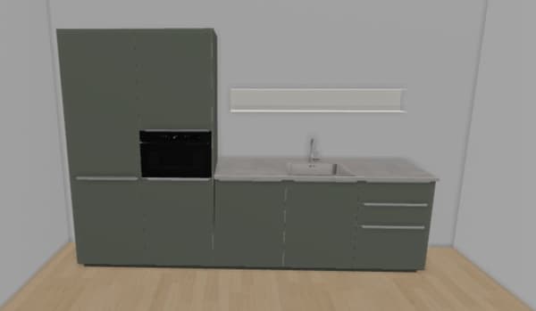 3d afbeelding van hoe een keuken eruit kan zien