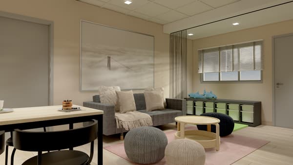 3D design render for a learning lab for a special education school in Singapore. IKEA for Business: Business Interior Design Service