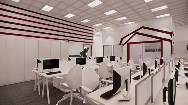 3D design render for a well-designed office for a local tech start up in Singapore. IKEA for Business: Business Interior Design Service