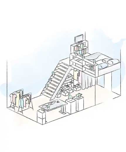 3D Drawing of under stairs storage