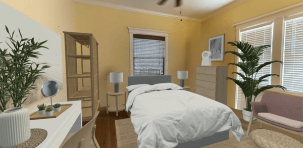 3d image of the bedroom