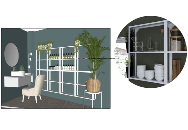 3D view of product display room