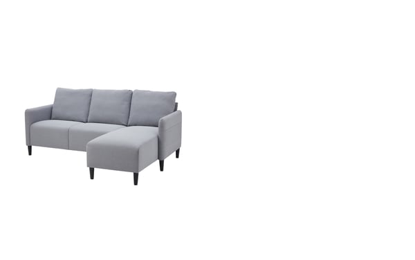 3místná pohovka, s lenoškou/Knisa světle šedá