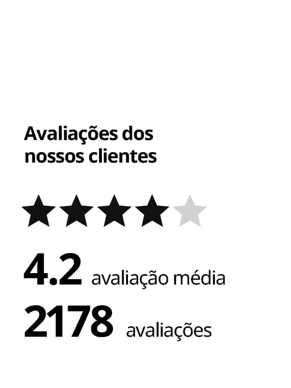 4.2 / 5 avaliação média. 2178 avaliações