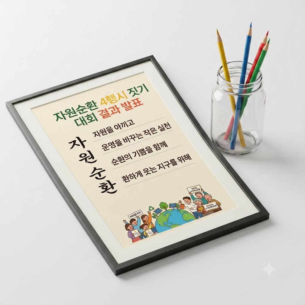 자원순환. 4행시 짓기 예시 이미지.
