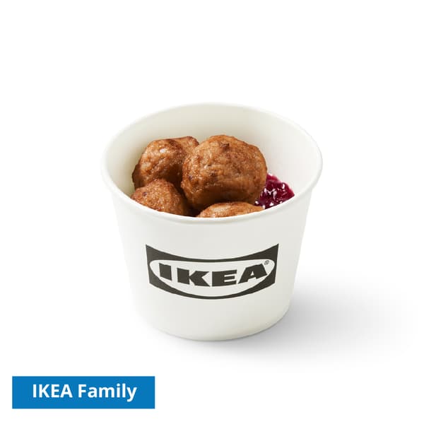 4 pcs. Swedish Meatballs (Pork & Beef)
Served with lingonberry jam
IKEA Family price: 49 THB
Normal price: 59 THB
