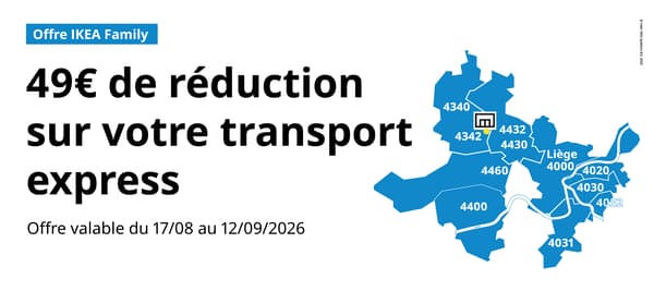 49 € de réduction sur votre transport express