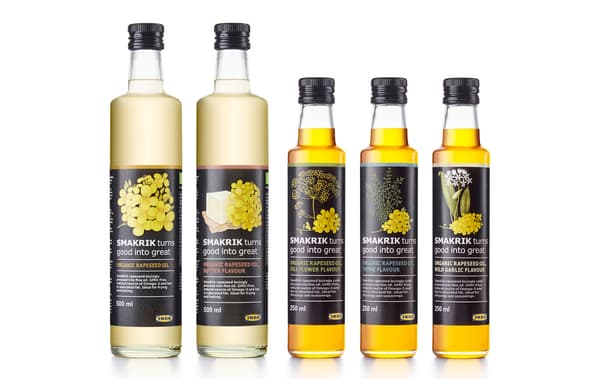 5 different varieties in the new range of SMAKRIK oils.