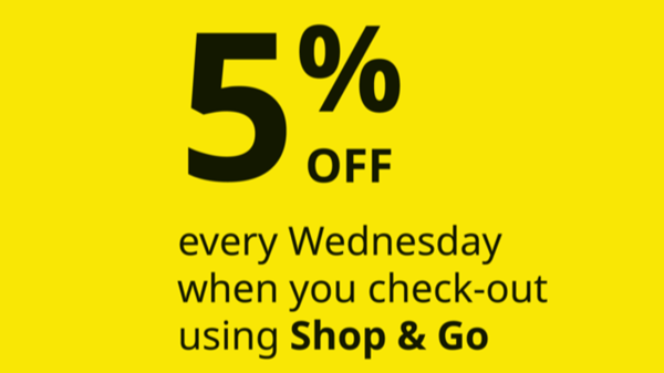 5% Off every Wednesday when you check out using Shop & Go
