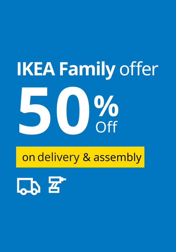 50% delivery and assembly.
