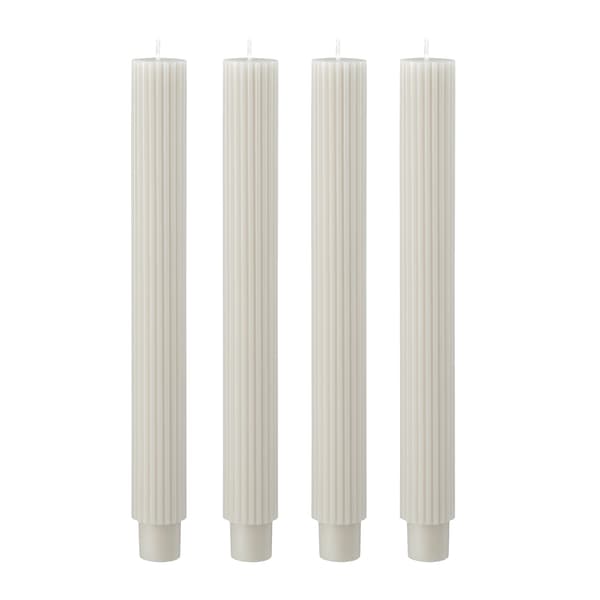 606-131-05, SMÖJTRÄD Lüsterkerzen, duftneutral, beige, 25 cm, 4 Stück 