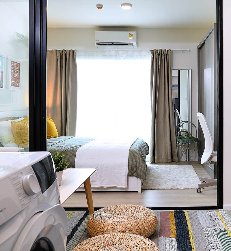Photo inspiration: Small Space Solutions For A One Bedroom Condominium Photo Inspiration