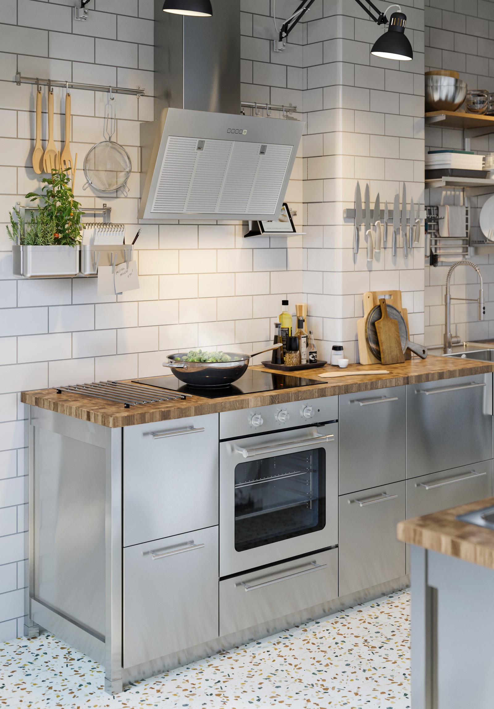 A professional kitchen interior with VÅRSTA IKEA IKEA