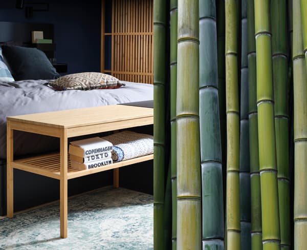 ไม้ไผ่มีความทนทาน แข็งแกร่ง และทนชื้น ไม้ไผ่ที่เราใช้มากกว่า 90% มาจากประเทศจีน และในปี 2016 เกือบทั้งหมดผ่านการรับรองจาก FSC