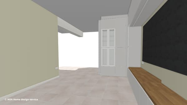 A 3D render of the living room via IKEA room planner