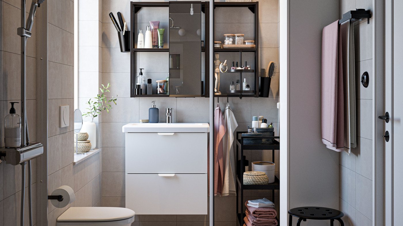 Storage hacks for a small bathroom IKEA