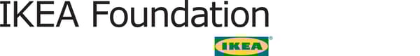 A black IKEA Foundation logo next to the blue and yellow IKEA logo.