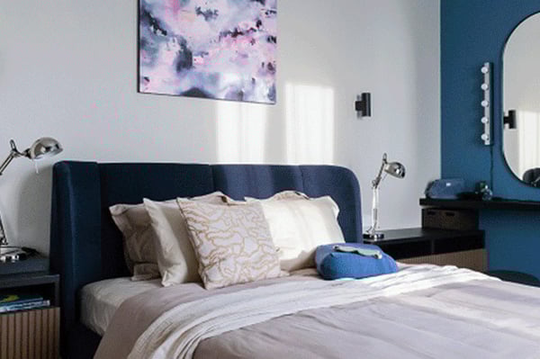 A carousel of home makeovers showcasing transformations in bedrooms, kitchens and living rooms.