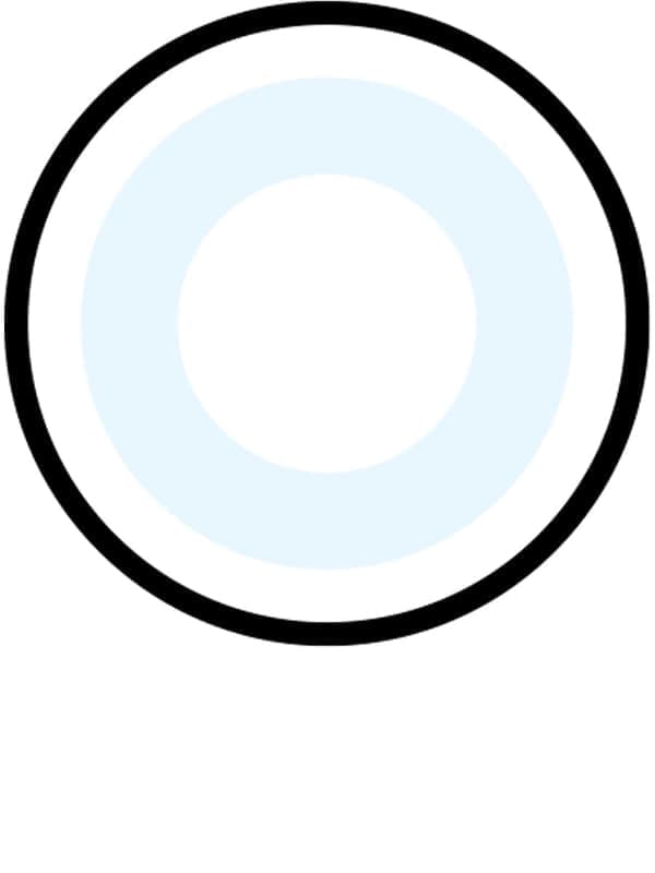 A circle with a cool white colour that represents the light temperature of a light bulb