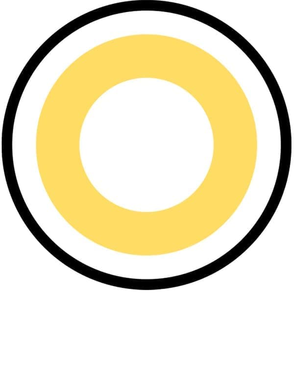 A circle with a white glow colour that represents the light temperature of a light bulb