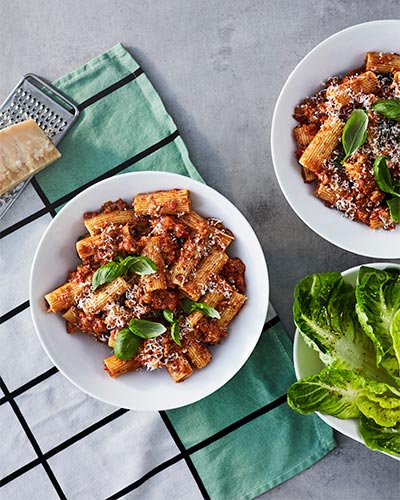 A classic Italian bolognese made from plant-based mince