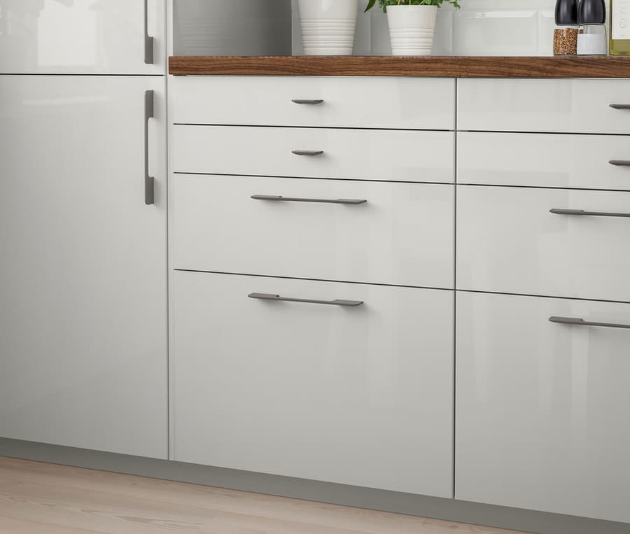 HighGloss Light Grey Kitchen METOD System IKEA