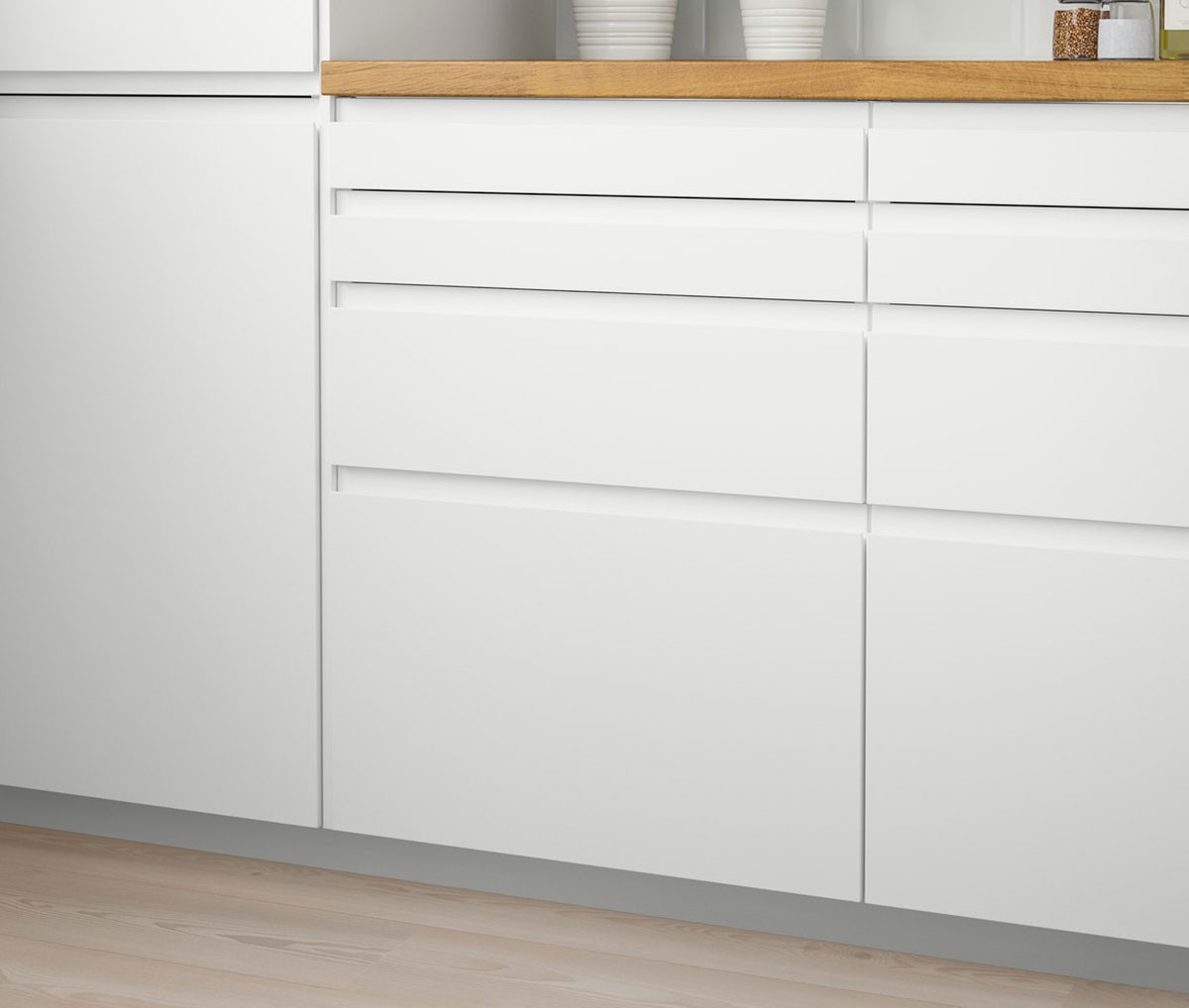Matt White Kitchen With Integrated Handles - METOD - IKEA