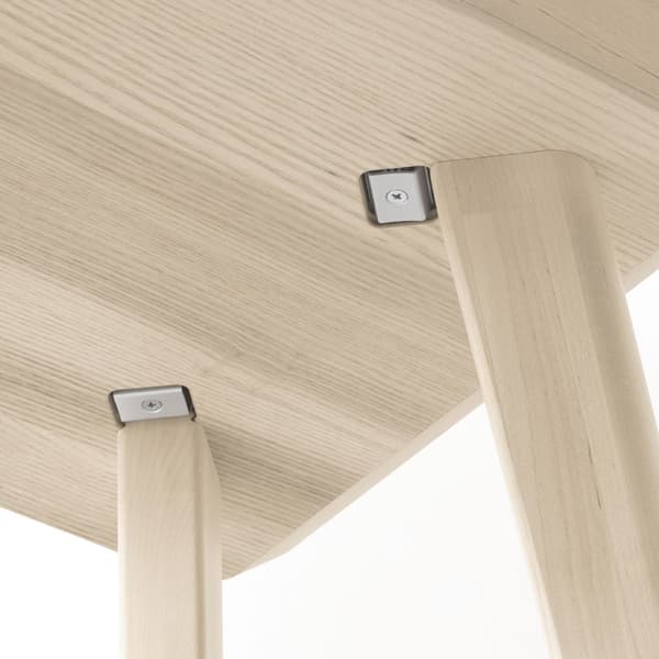 A close up of the bottom of the LISABO desk to show easy assembly.