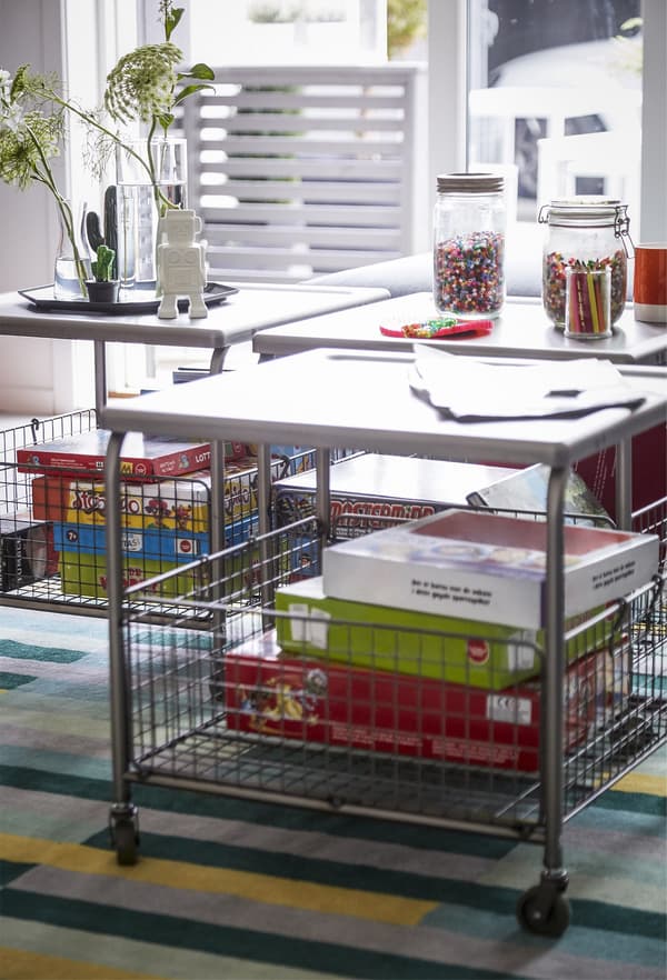 A coffee table with storage underneath.