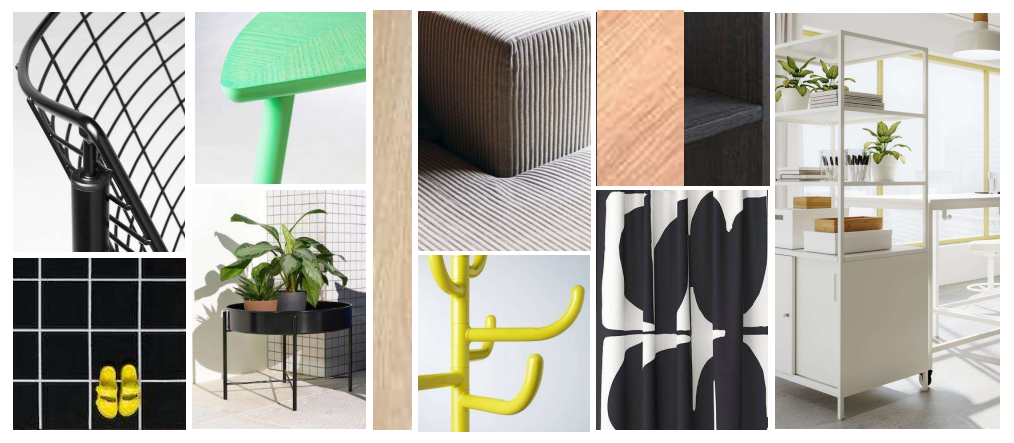 A collage of modern IKEA products
