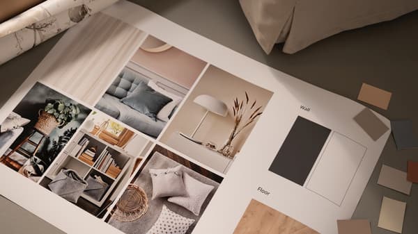 A collage of various images illustrating living room interiors.