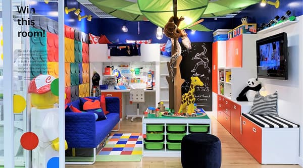 A colorful kids bedroom