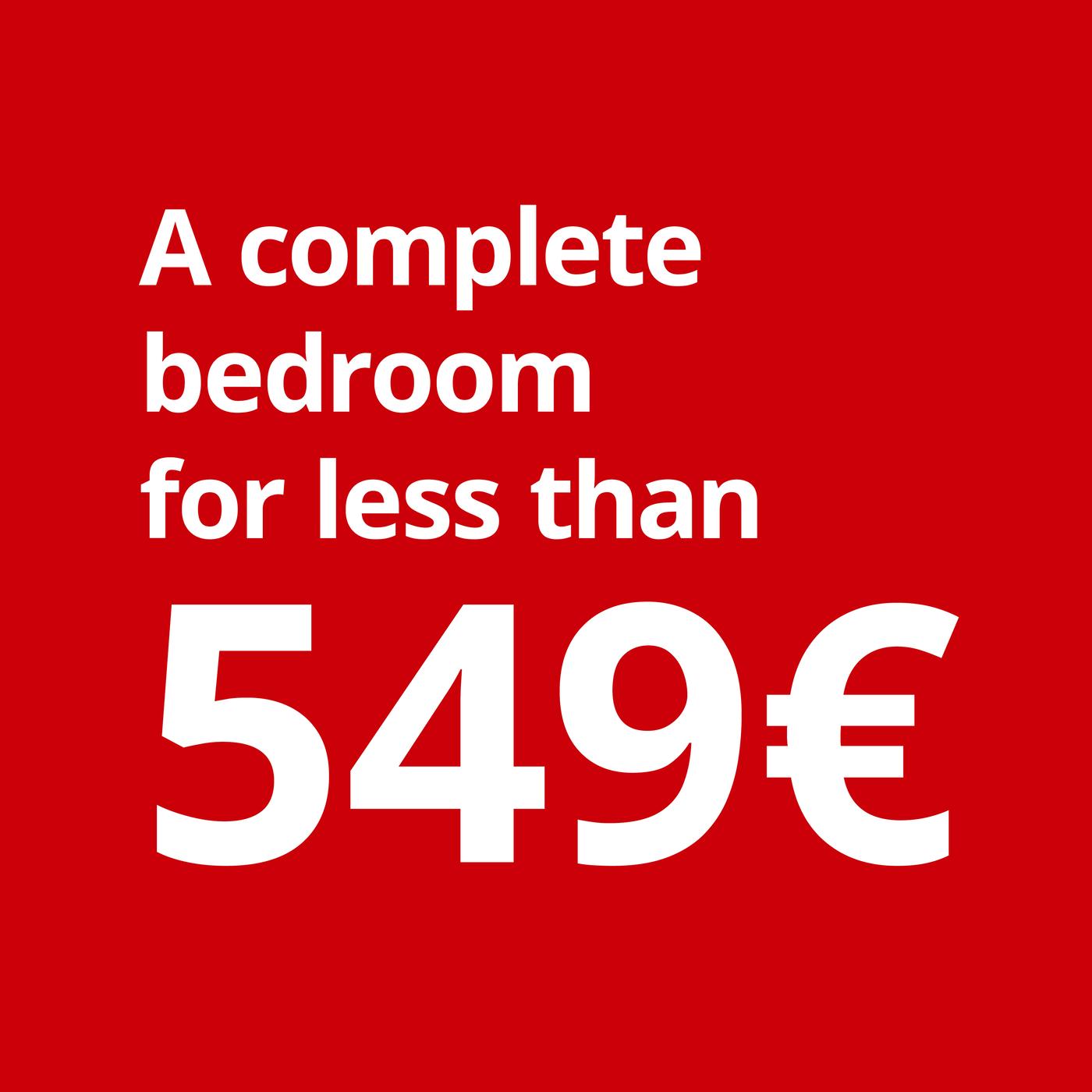 A complete bedroom for less than 549